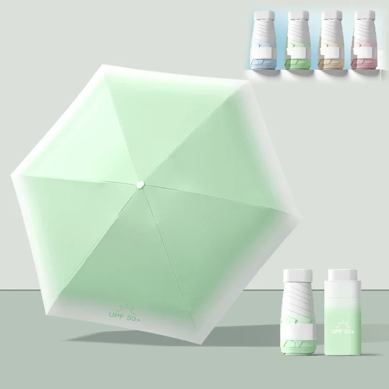 

Fashion Gradient Color UV Umbrella for Women Mini Folding Umbrellas 6 Ribs Rain and Sun Umbrellas Sunshade Uv-blocking Umbrella