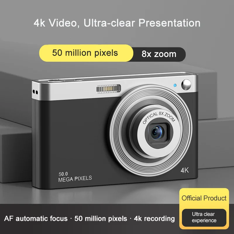 كاميرا رقمية زووم بصري 8x 4K فائقة الوضوح 2.88 بوصة IPS شاشة تلسكوبية Iens 50 ميجابيكسل كاميرا على مستوى الدخول