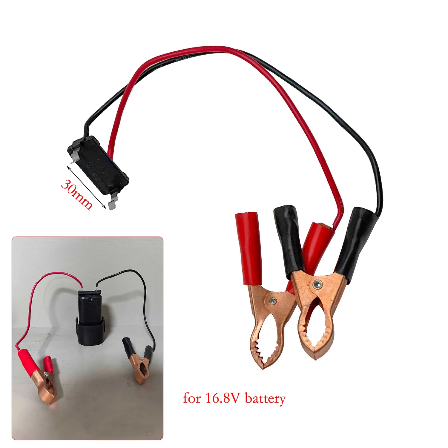 16 8V lithium battery power take out clip clamp with crocodile clips compatible with 16 8V chargers for external device use