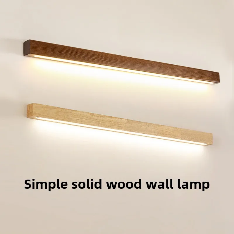 

Nordic Walnut 60/80/120CM LED Wall Sconces Living Room Bedroom Bedside Hallway Corridor Indoor Decor Home Fixture Wall Lamp