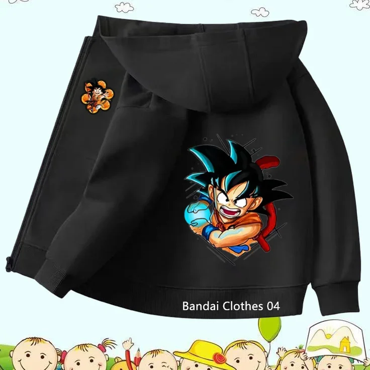 2025 Spring and Autumn Anime Dragon Ball Z Hoodie Kids Clothes Goku Sweatshirt Cartoon Long Zipper Hooded Children's Tops