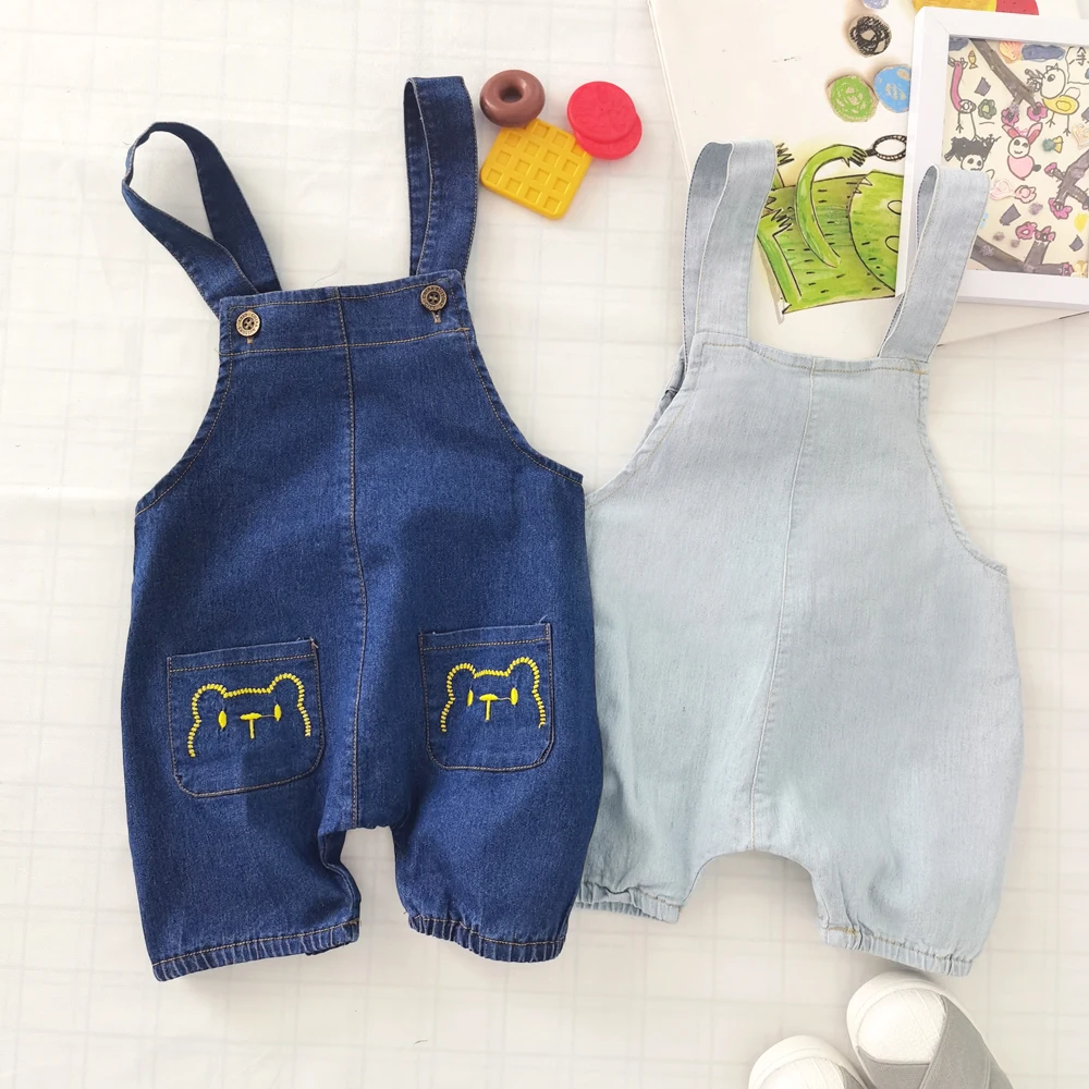 IENENS Summer Jeans Shorts Baby Rompers Newborn Playsuits Boys Girls Overalls Infant Thin Dungarees Toddler Clothes Jumpsuit