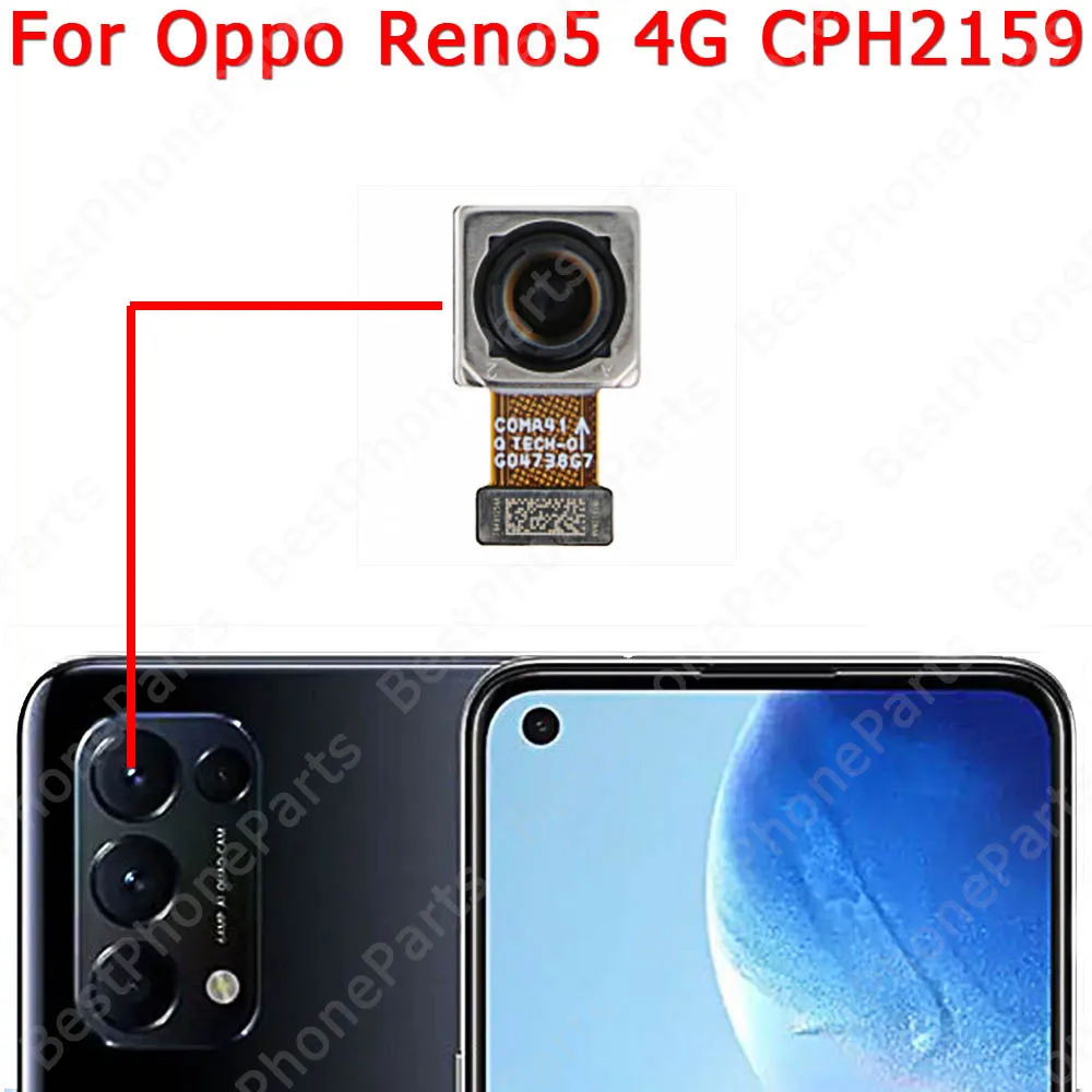 Selfie Rear Camera For OPPO Reno5 Reno6 Reno 5 6 Pro 5G Front Back View Facing Backside Big Camera Module Flex Cable Replacement