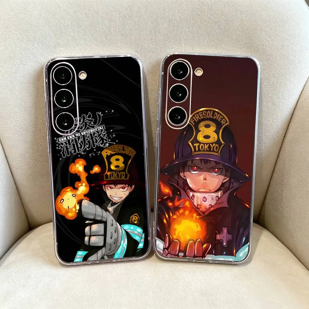 Fire Force S-Shinra K-Kusakabe-SK Clear Soft Silicone Phone Case for Samsung Galaxy A71, A70, A30，A52, A51, A40,