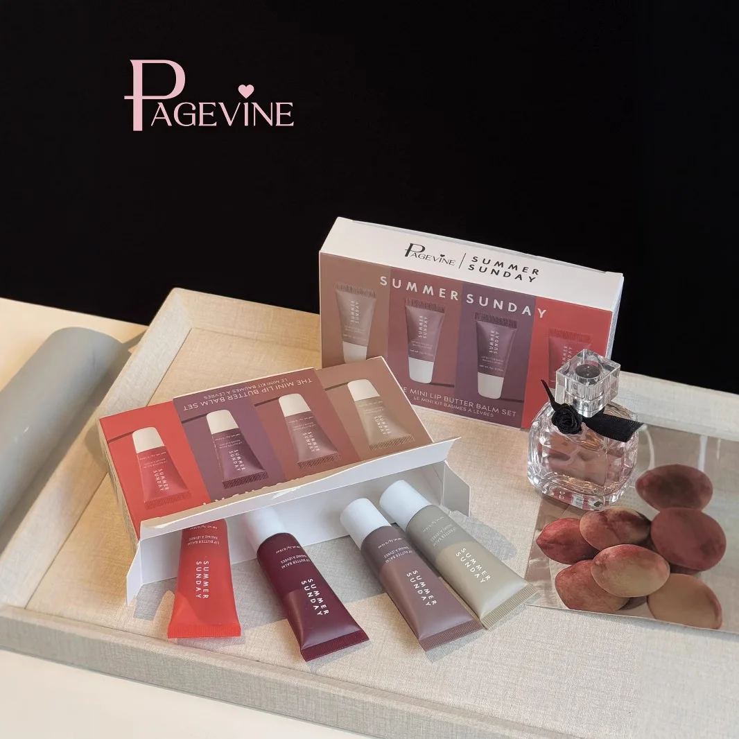 Conjunto de brilho labial de 4 peças completo, requintado, prático, confortável, hidratante, natural, conjunto de maquiagem portátil