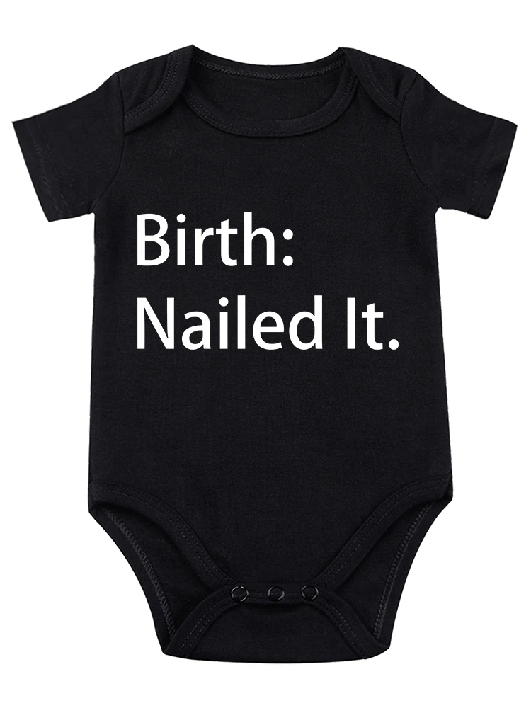 Birth: Nailed It,New Baby's Arrival Funny Baby onesie Cute Baby Bodysuit Baby Essentials Baby Boy Girl Clothes