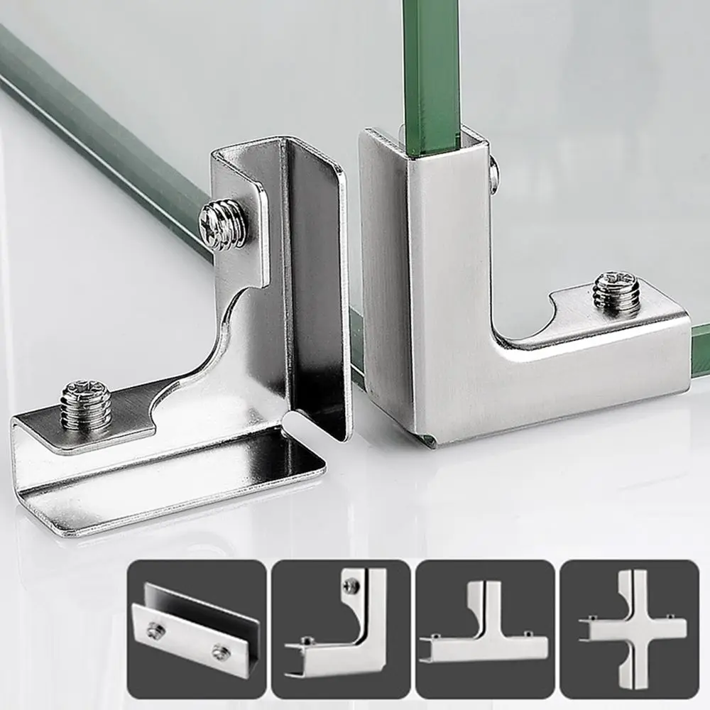 L-type T-cross Stainless steel Reinforcement Glass Clip Corner Guard Fixing Clip Angle Corner Code