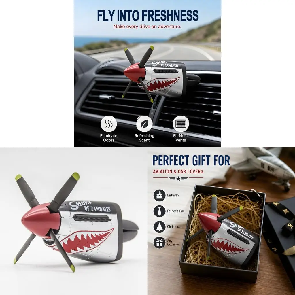 Air Outlet Mounted Car Scent Accent with Aircraft Body