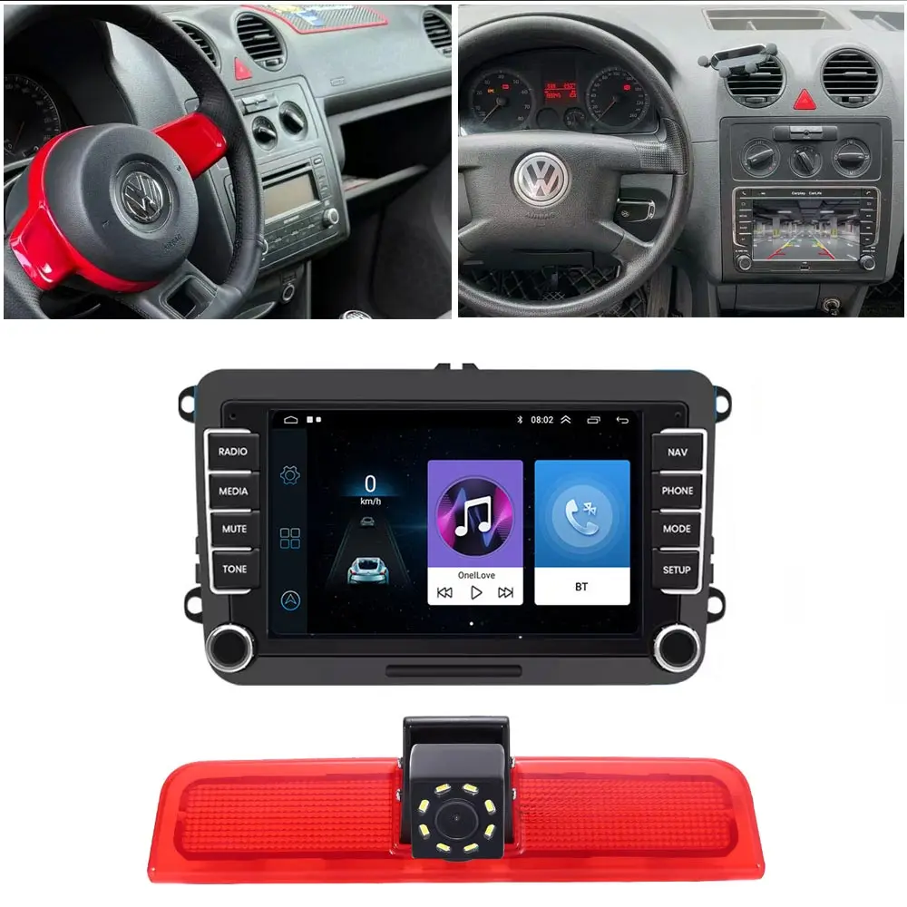 Android car radio with carplay GPS Navigation +HD reverse camera for VW Caddy Life 2K Facelift 10 Kasten 2KA Kombi Cross maxi