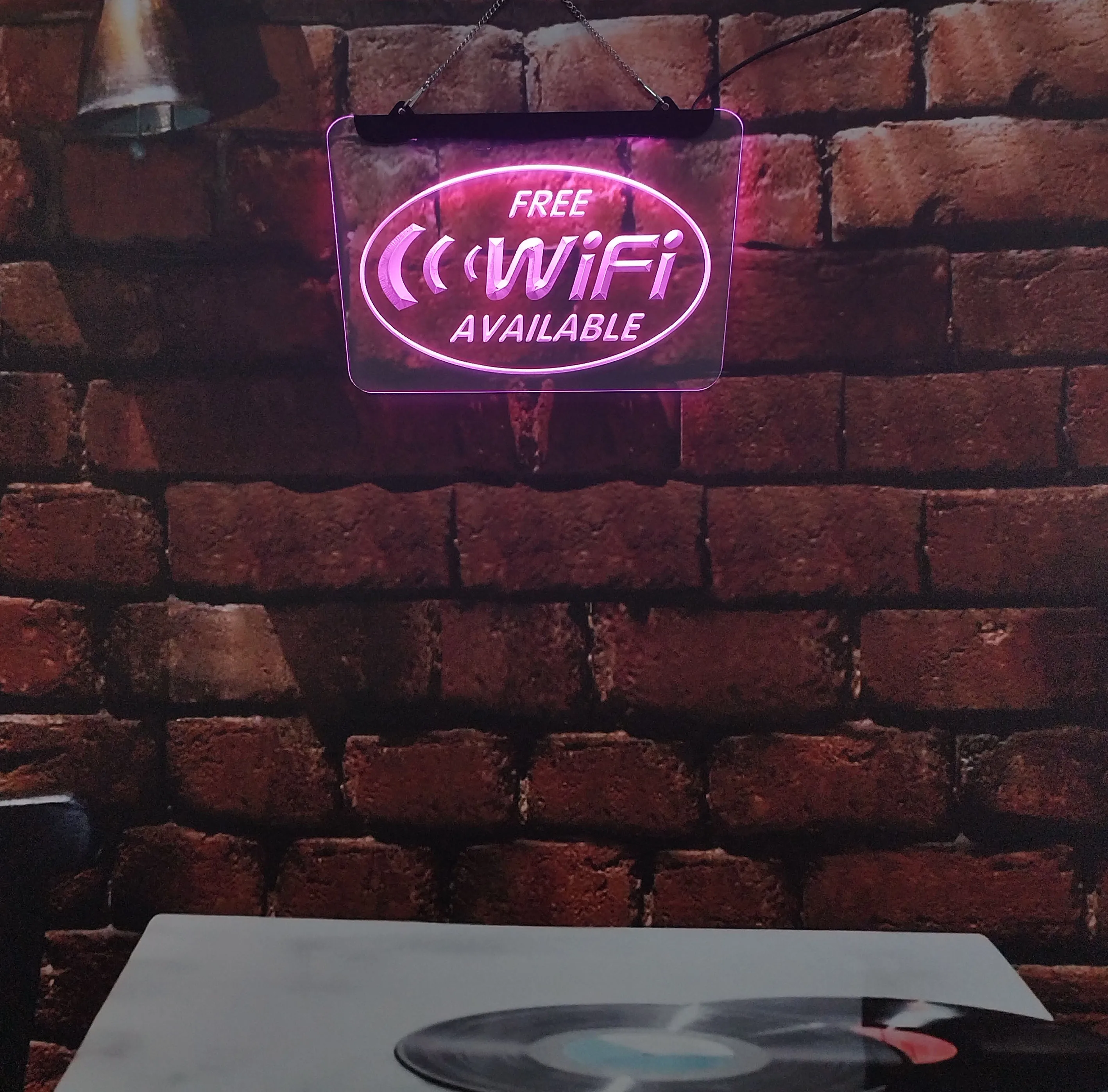 Wireless wifi signal, neon signs in the public area of the restaurant, home decoration, interior wall art, blue for room shops