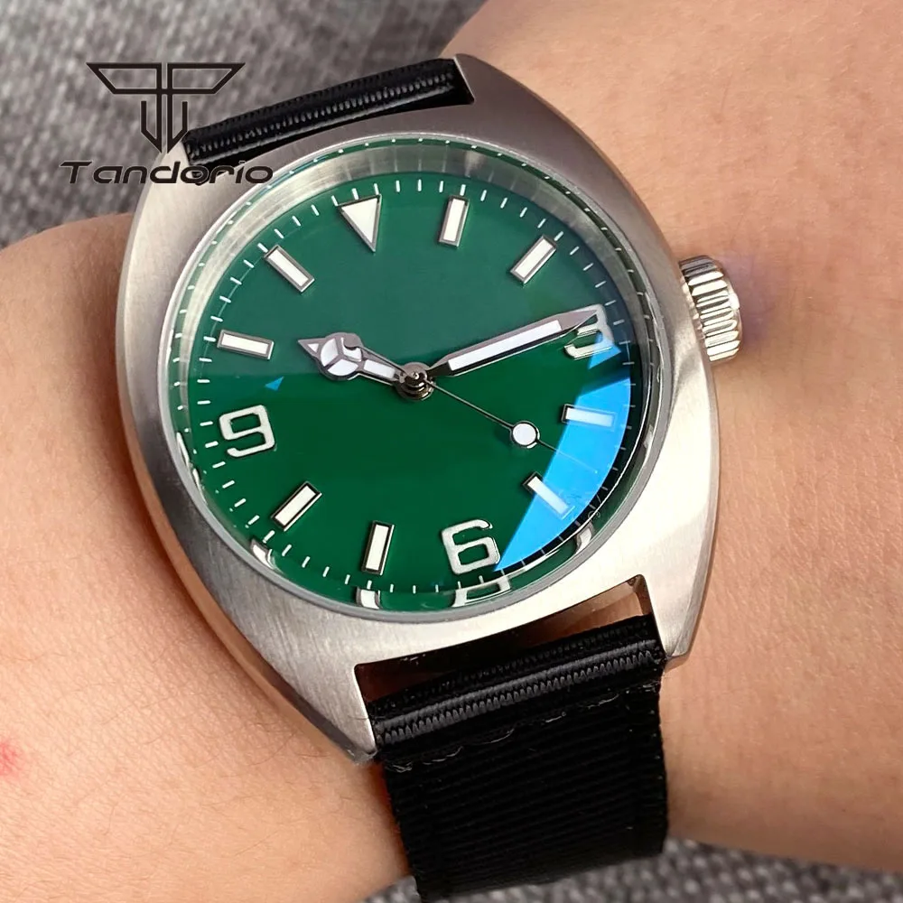 

Tandorio NH35A Green Dial Double Domed AR Sapphire Crystal 36mm Mechanical Brushed Dive Automatic Men's Watch Luminous 20BAR