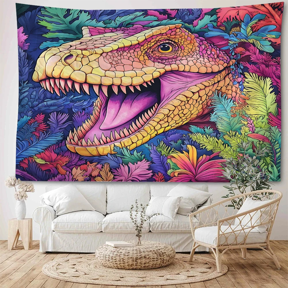 Minimalist Jurassic Park Dinosaur World Colorful Dinosaur Painting Decoration Tapestry Children's Room Decoration Tapestry