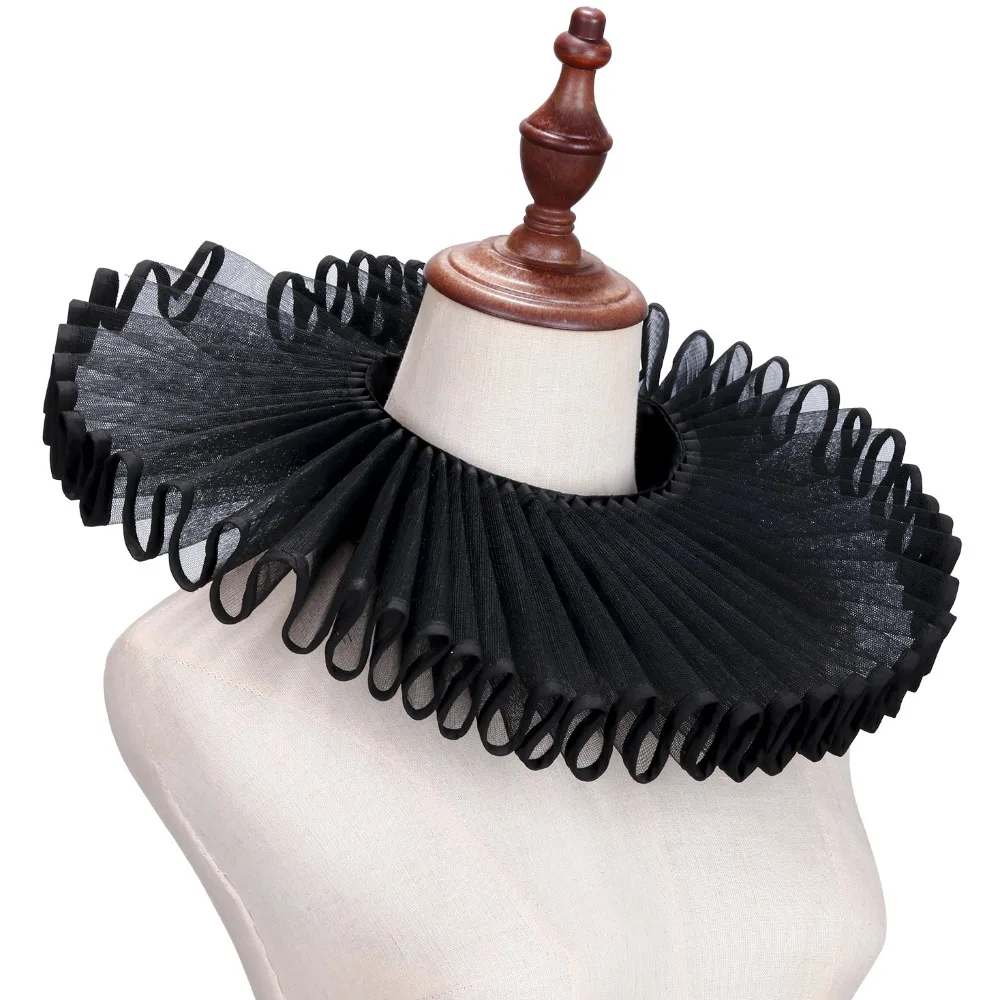 

Detachable Shakespeare Neck Ruffled Collar Elegant Opera Renaissance False Collar Vintage Victorian Costume Retro Ruff Collar