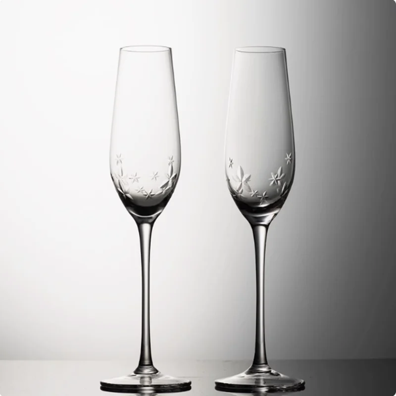 High End Crystal Diamond Red Wine Glass, Hand Carved, Champagne Glass, Household Glass Cup, Drinking Utensils, Gift Box
