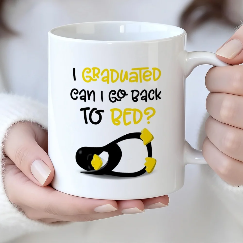 Ceramic Coffee Mug I Graduated Can I Go Back To Bed 12oz Funny Graduation Gift