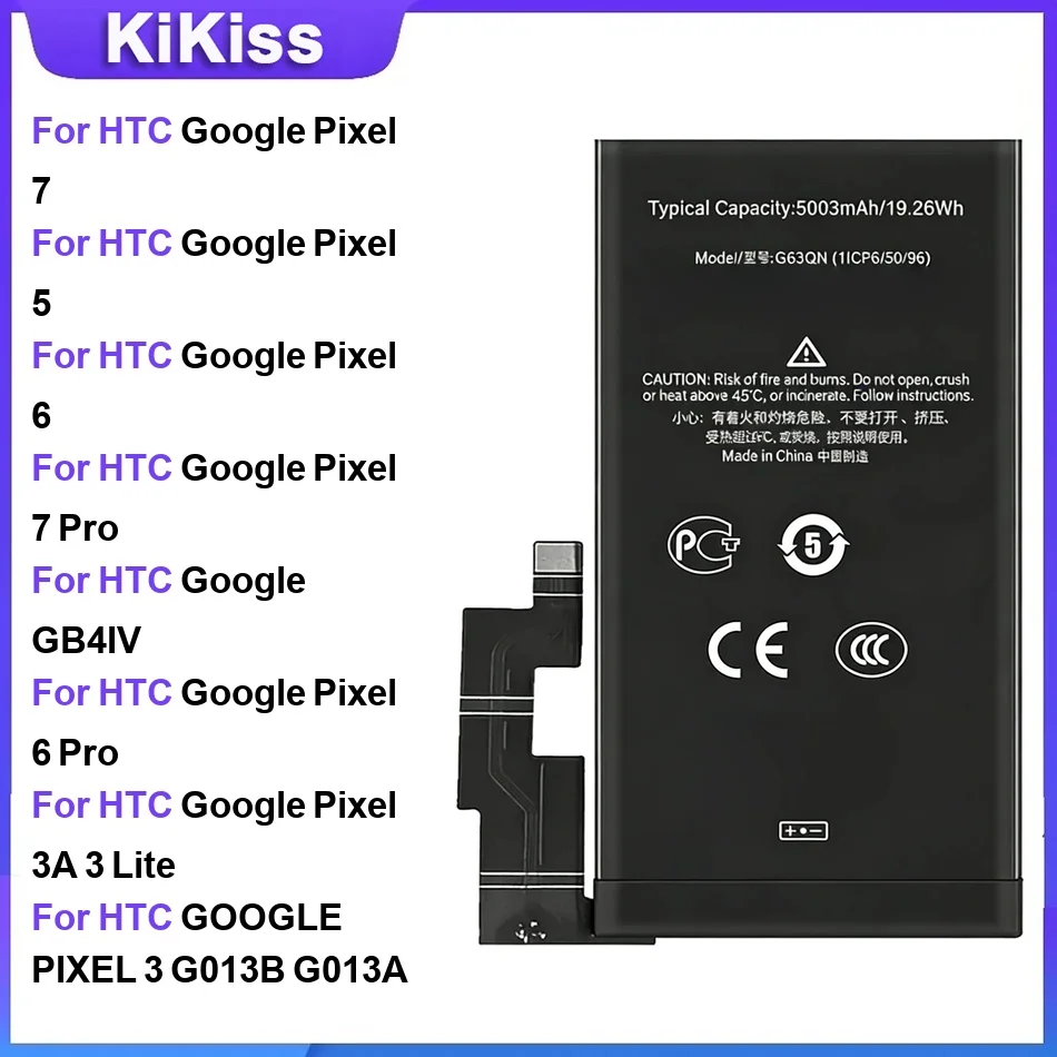 Battery For HTC Google Pixel 7 Pixel 5 Pixel 6 Pixel 7 Pro GB4IV Pixel 6 Pro Pixel 3A  G013B Pixel/Nexus S1 Pixel XL Pixel 2B