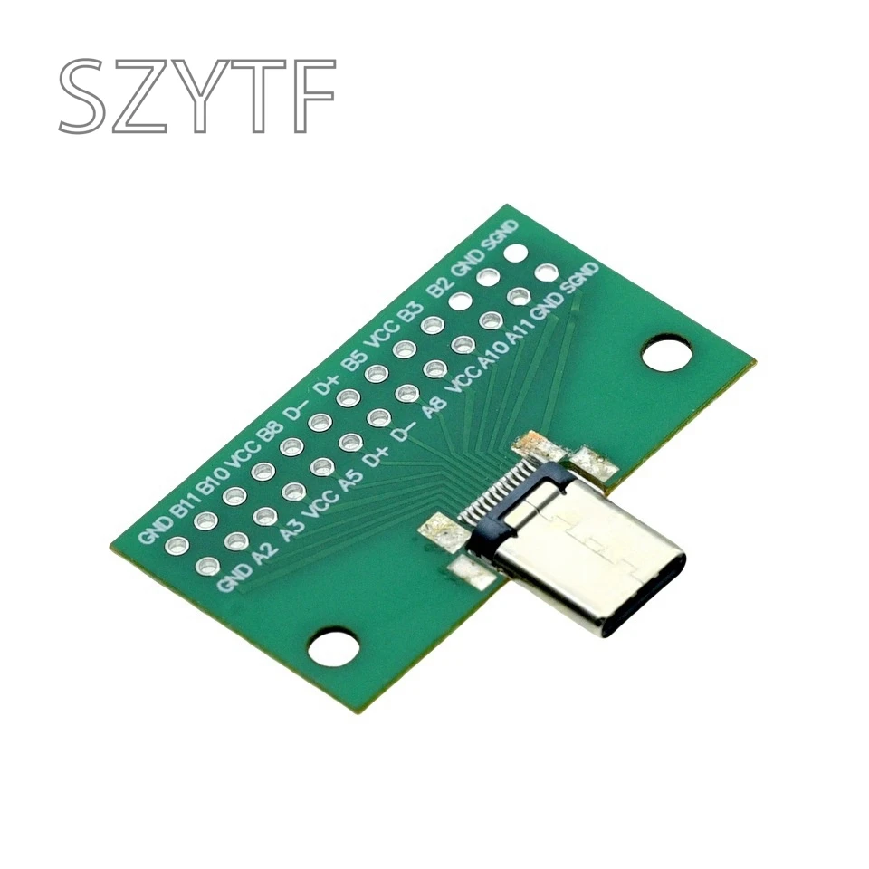 Type-C Male To Female USB 3.1 Test PCB Board Adapter Type C 24P 2.54mm Connector Socket For Data Line Wire Cable Transfer