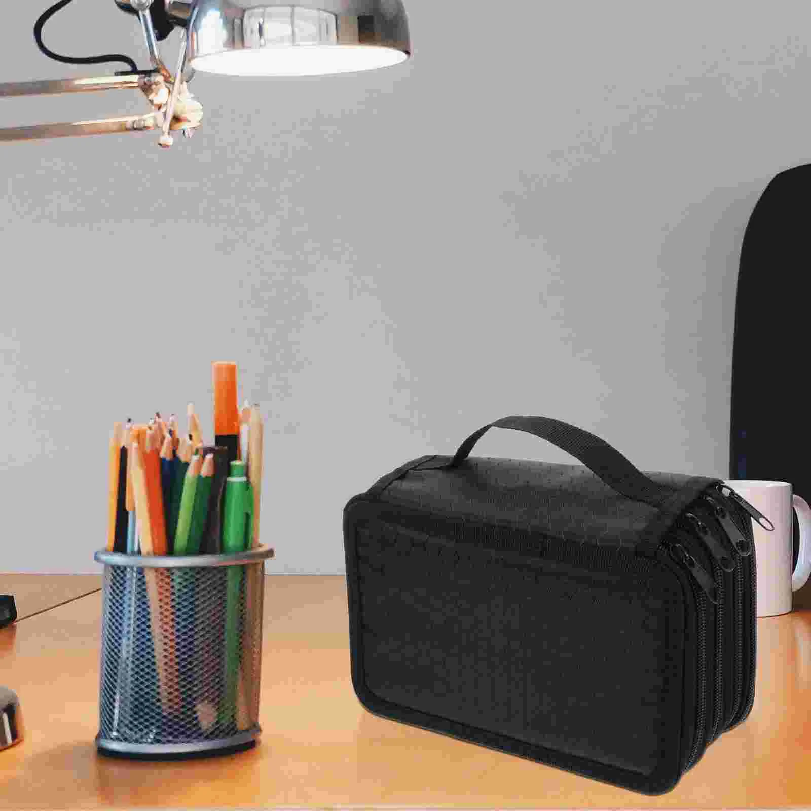 Trousse à crayons de couleur avec fermeture éclair pour étudiants, porte-crayon à 72 emplacements, sac à stylos en poudre, école d'art, bureau, voyage, 4 couches