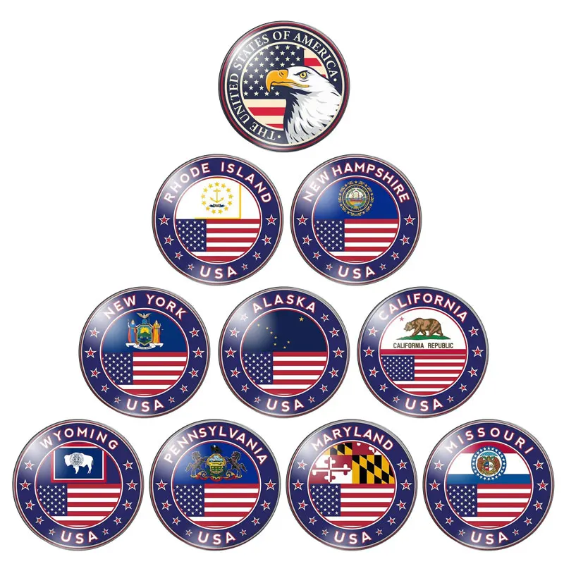 Fashion New American USA State Flag 8-30mm DIY Glass Cabochon Flat Back Resin Cabochons Cameo for American Men Women gift