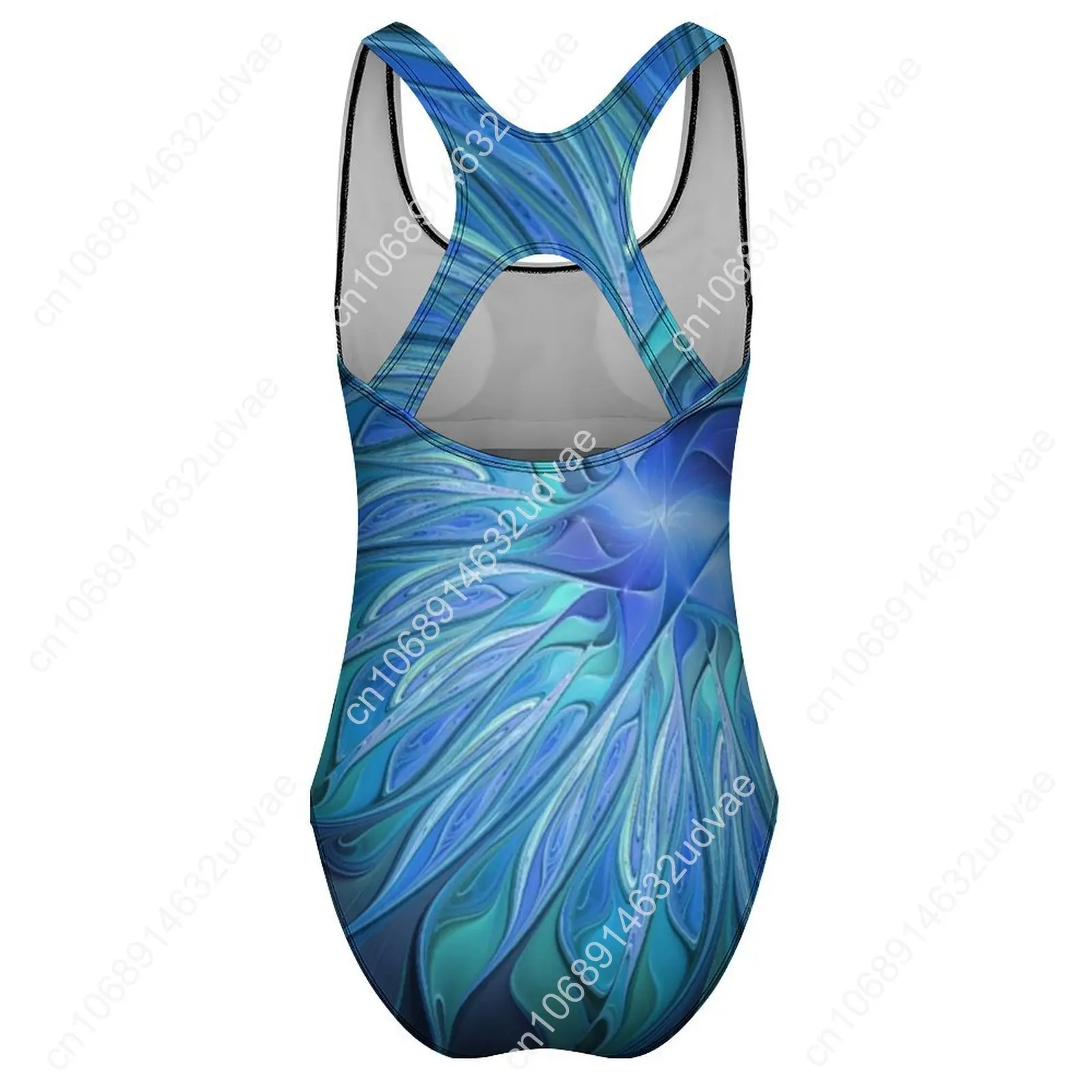 บทคัดย่อดอกไม้ชุดว่ายน้ําดอกไม้แฟนตาซีชุดว่ายน้ํา One Piece Fitness Hollow Out Monokini ผู้หญิง Push Up เซ็กซี่ Beach Wear