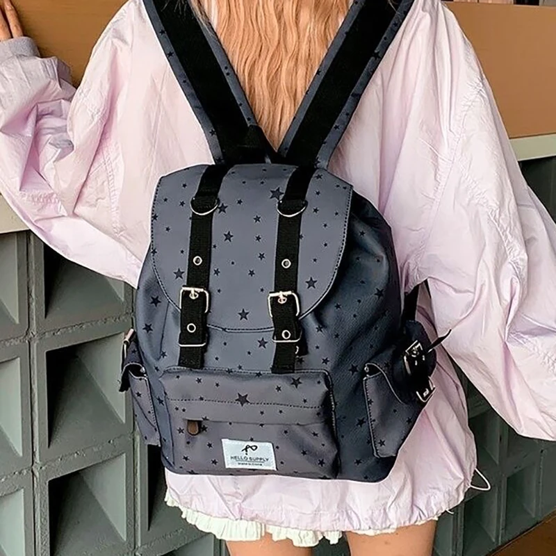 Richme Vintage Women Backpacks 2025 Harajuku Dots Mochilas Para Mujer New Design Students Daily Pockets Commute Bag Female