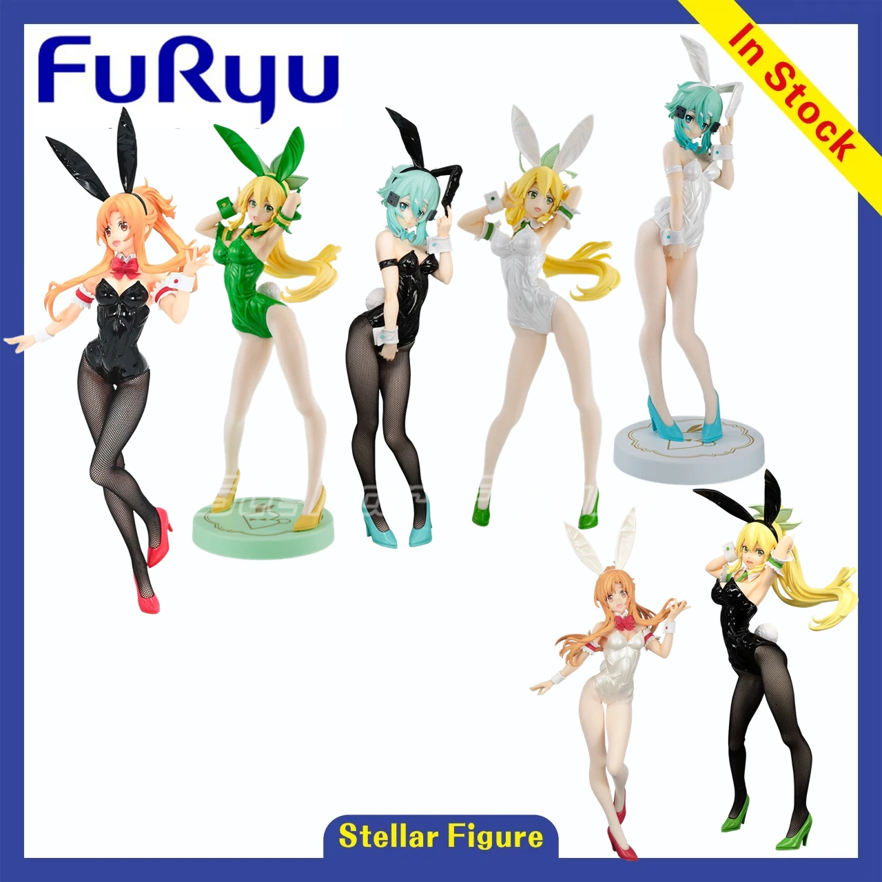 【SF】Em estoque original FuRyu BiCute Bunnies Espada Arte Online Leafa Asuna Sinon Figuras Coleção Presente Anime
