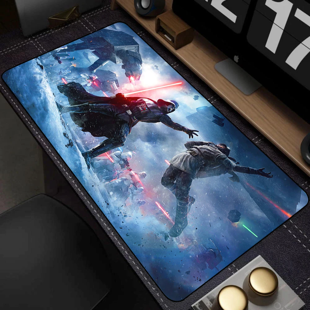 Alfombrilla de ratón antideslizante para juegos de PC, alfombrilla de ratón con borde bloqueado de 400x900mm, alfombrilla grande de goma antideslizante para teclado, alfombrilla de escritorio, alfombrilla de ratón de Star Wars