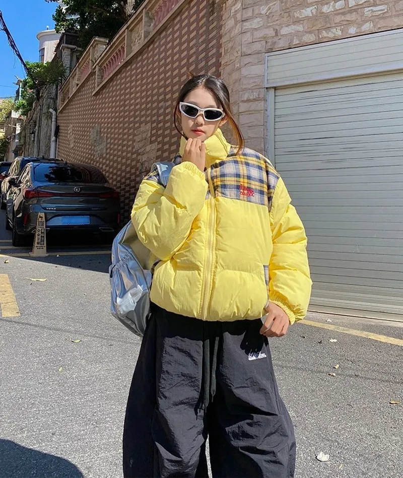 

Parka Army Womens Puffy Patchwork Faux Fur Red Lined Pockets Elegant Athleisure Cool Hiking Athletic Autumn Young Buttons Solid