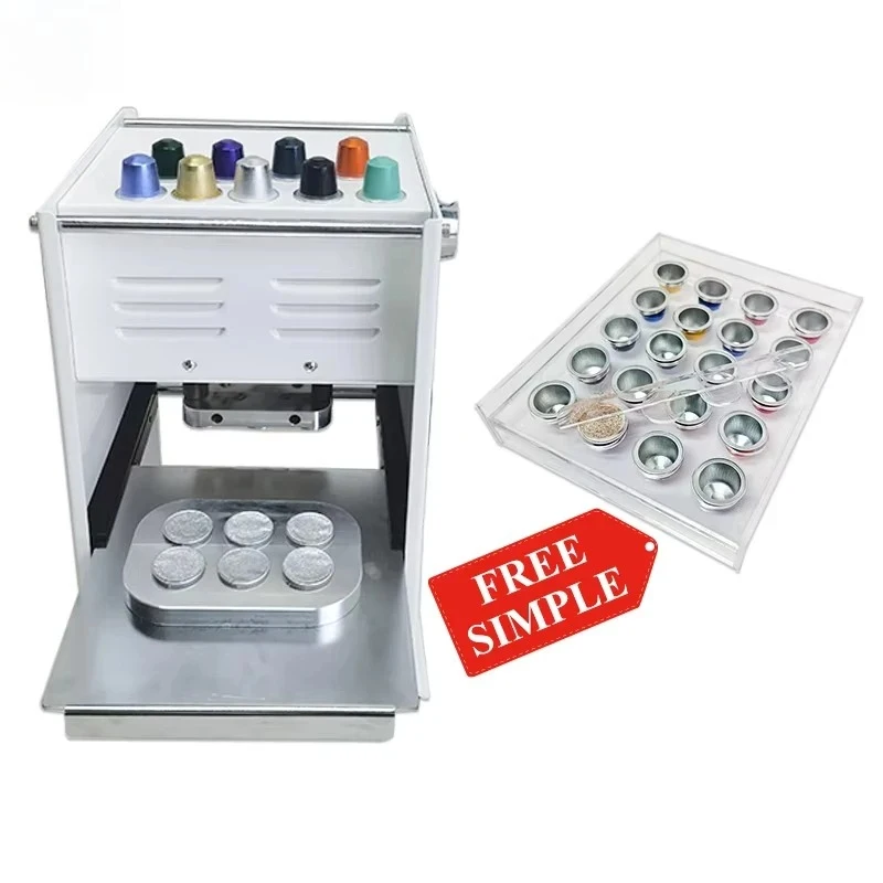 Manual 6 Holes Aluminum Foil Cup Heat Sealing Tool Coffee Cup Hot Press Sealing Unit