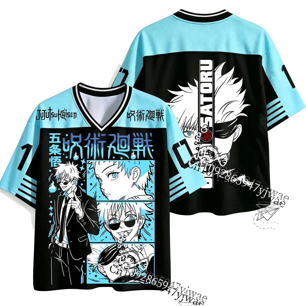 3D Graphic Jersey Jujutsu Kaisen Satoru Gojo Quick Drying Football Jersey Anime Fan Tee Summer Men Women T-Shirt Top