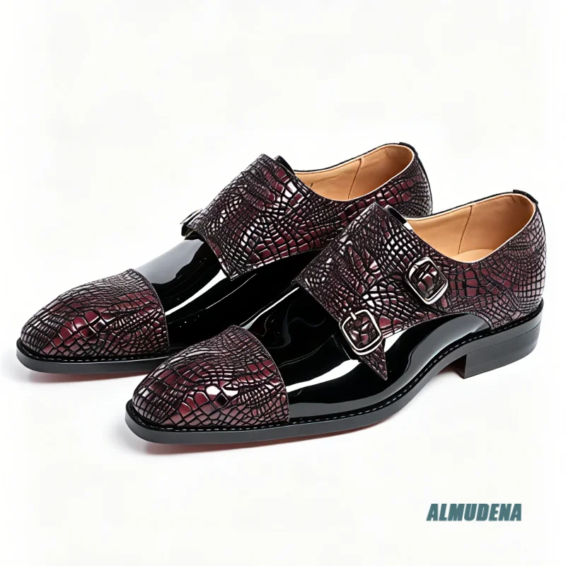 Scale - Men Formals & Ethnic Wear - Zapatos Retro de Hombre con Doble