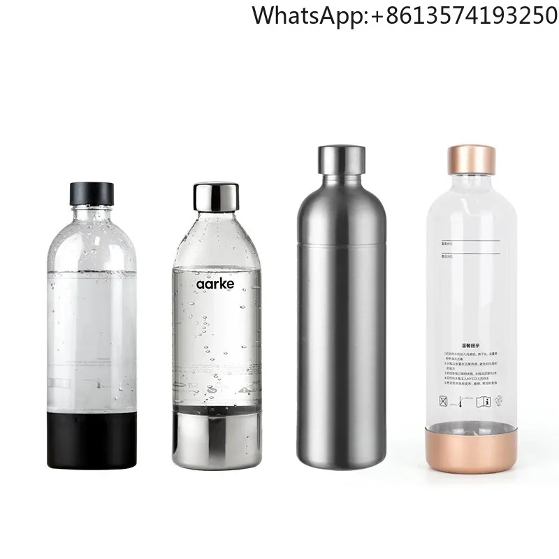 【Best-selling】Good Quality 1L Manual Soda Maker Free BPA Full Stainless Steel and Plastic Water Bottle for Household Outdoor Hot