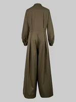 Onecozyday 2026 Stylish Solid Color Coverall for Urban Women Stand Collar High Waist Loose Fit One-piece Suit Casual Jumpsuits - Image 4
