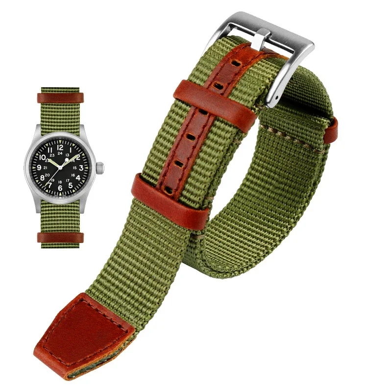 For Hamilton Black Blue Army Green Field Battle Sonic H69439931 Nylon Canvas Watch Strap Men\'s Outdoor Safety 22 20mm Watchbands