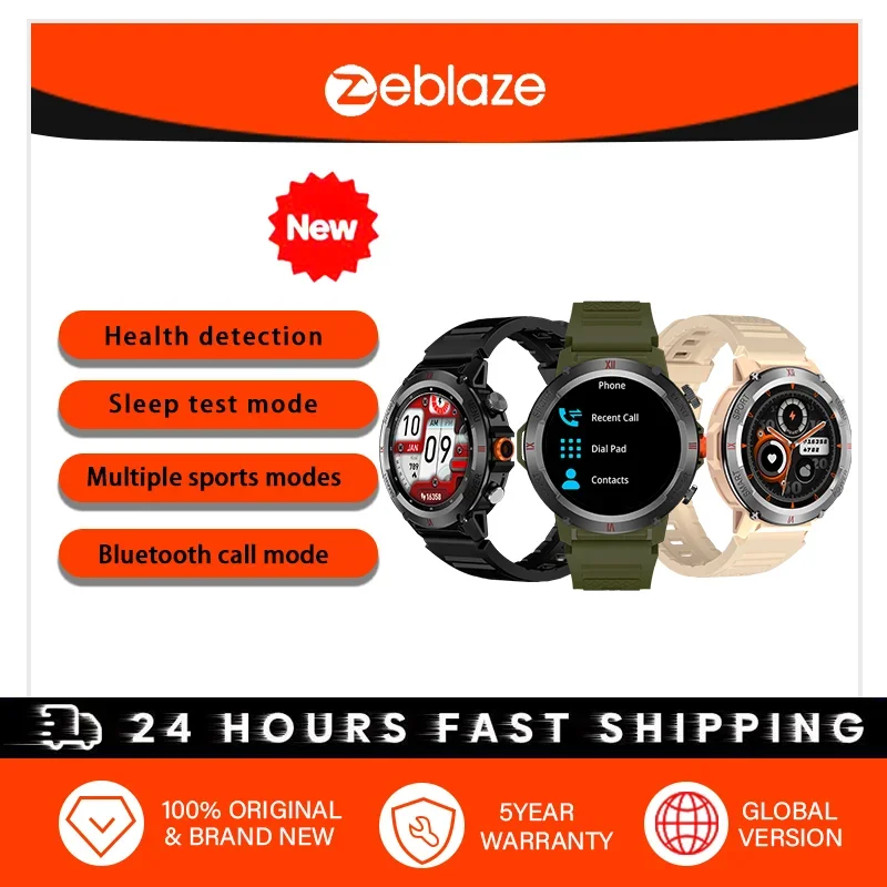 Часы Zeblaze, светодиодный дисплей, частота обновления 60 Гц, Bluetooth-звонки, водонепроницаемость 5 АТМ, спортивные умные часы Часы Zeblaze, светодиодный дисплей, частота обновления 60 Гц, Bluetooth-звонки, водонепроницаемость 5 АТМ, спортивные умные часы