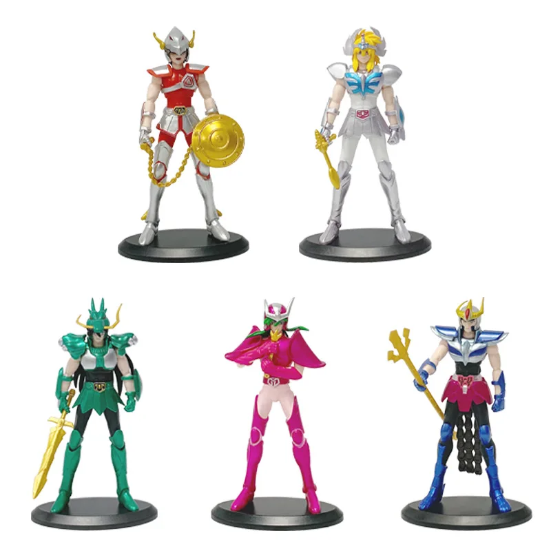 

5 Saint Seiya figures, Tianma Zilong Glacier Instant Phoenix One Hui Five Xiaoqiang Saint Warrior model ornament