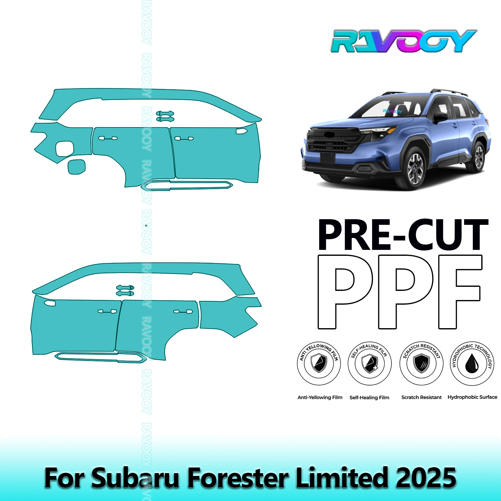 

For Subaru Forester Limited 2025 8.5mil Clear Matte Pre-Cut PPF Door & A/B Pillar Kit TPU Paint Protection Film Set