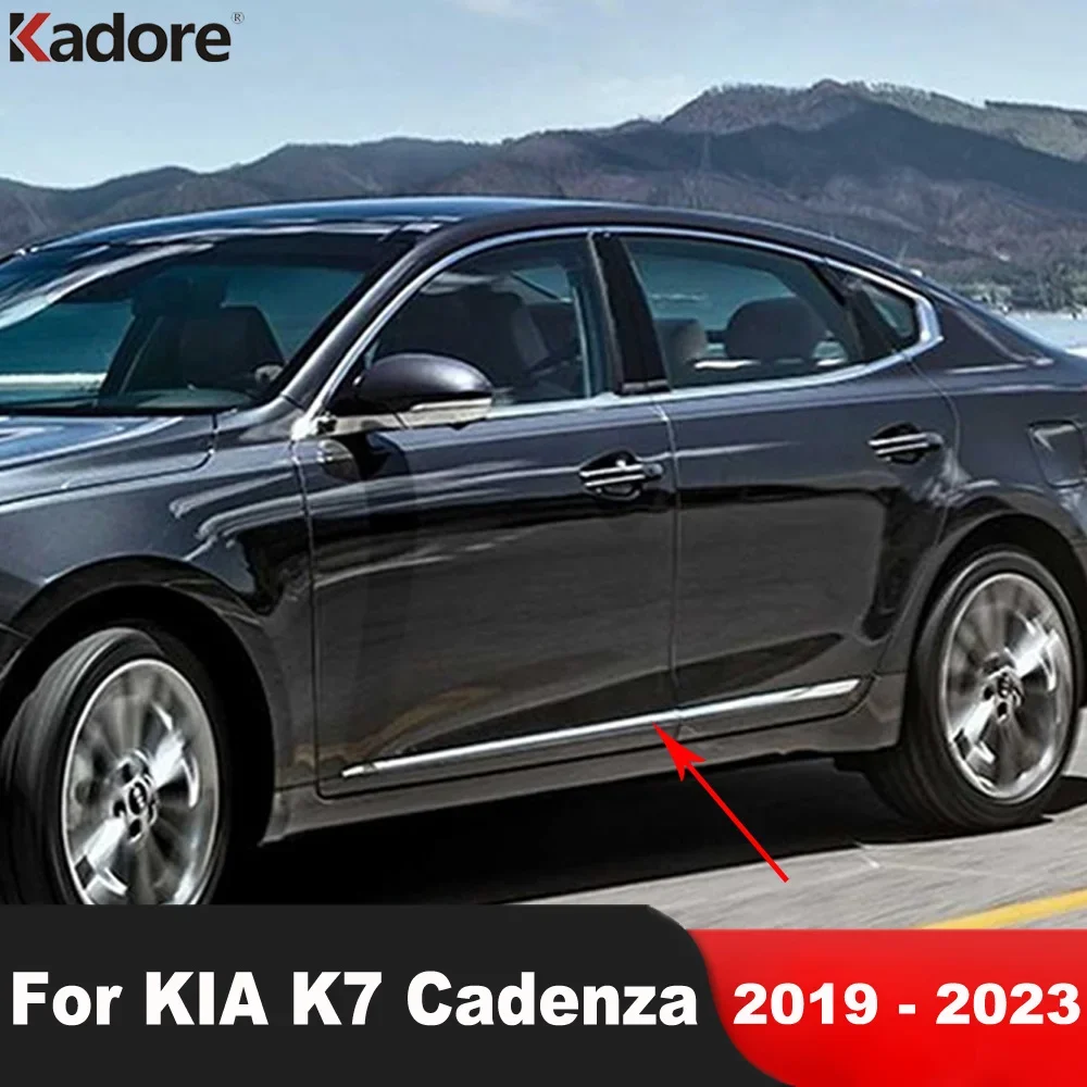 Accessories For KIA K7 Cadenza 2019 2020 2021 2022 2023 Carbon Fiber Car Side Door Body Trim Door Steamer Line Molding Strip