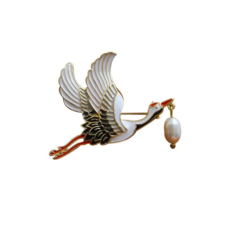 women men crane brooch ins scarf buckle animal jewelry accessories