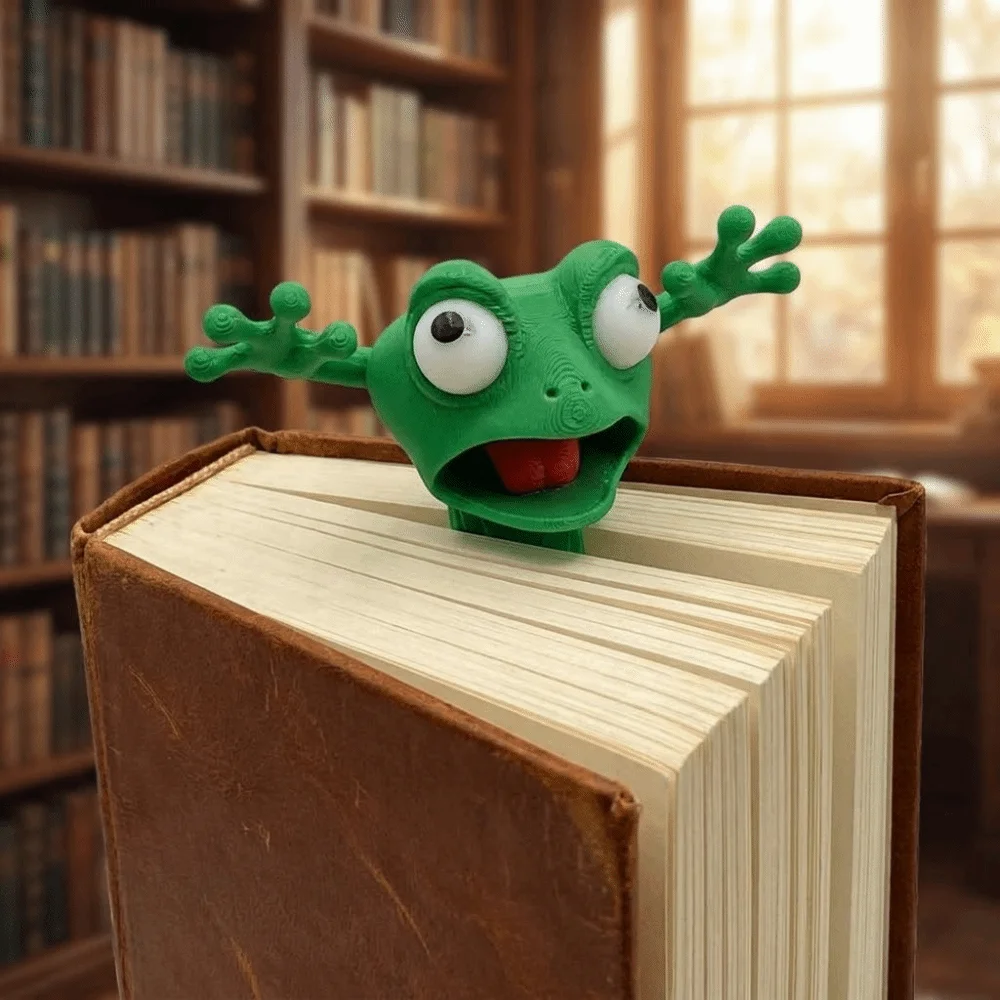 Creative Cartoon 3D Frog Bookmark Novelty Unique Reading Book Clip Waterproof Stereo Bookmark Gifts
