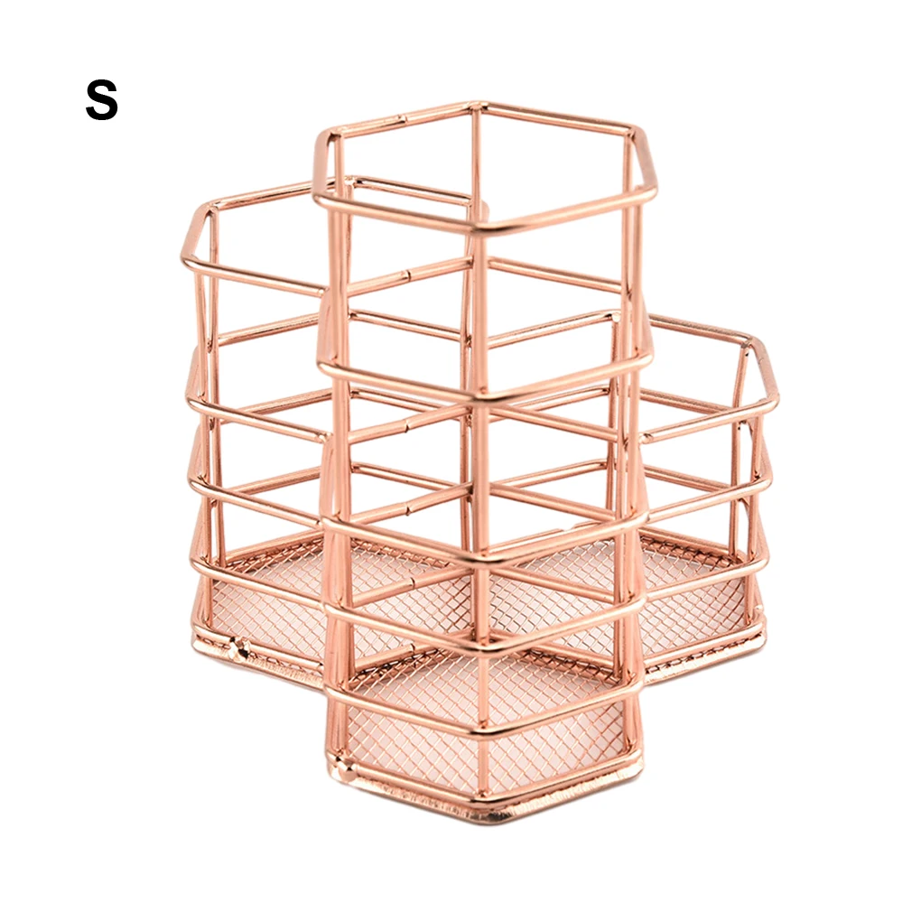 Makeup Brushes Storage Container Stylish And Easy Access Unique Stationery Storage Container rose gold L(14.5*12*7.5cm)