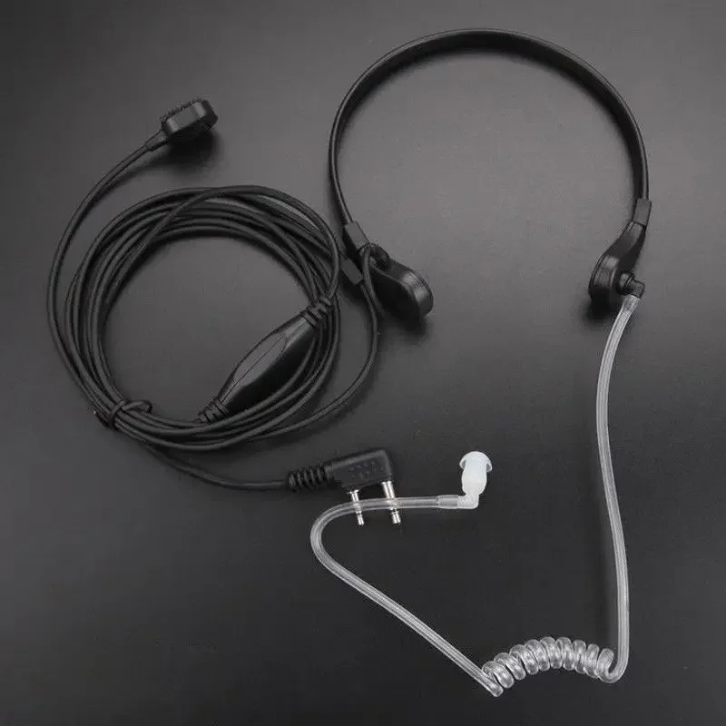 

Baofeng UV-5R Series Radio 2Pin Throat Vibration Finger PTT Mic Earpiece Air Tube Headset Microphone for Kenwood Walkie Talkie