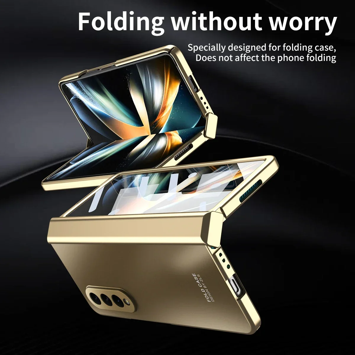 For Samsung Galaxy Z Fold 6 5 Case Hinge Plating Armor Fold 7 6 5 4 3 360 Full-Body Tempered Glass Protector Film Folding Cover