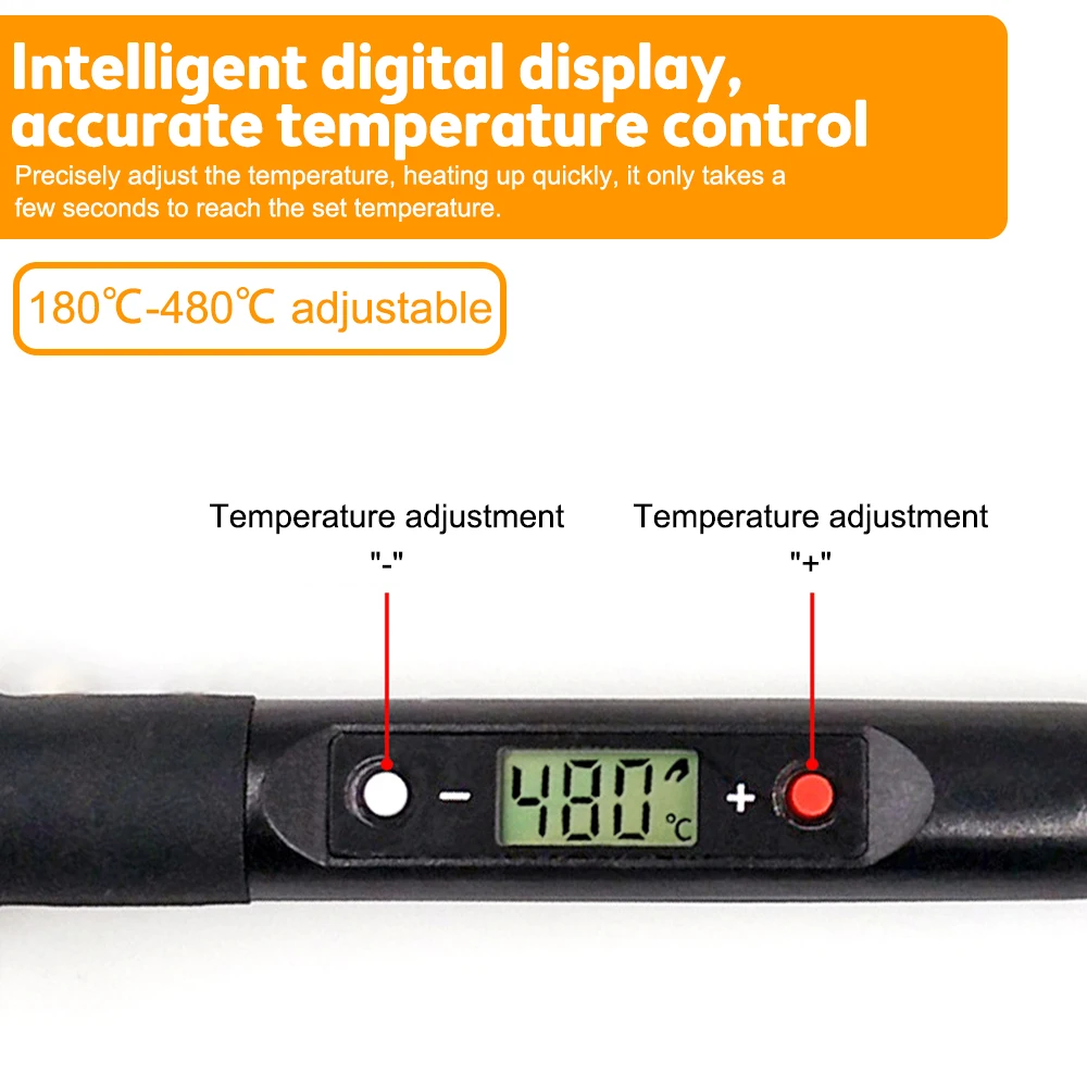 Imagem -03 - Ferro de Solda Elétrico Digital Temperatura Ajustável com Solda Unidade de Sucção para Soldagem 80w ac 220240v ac 110120v