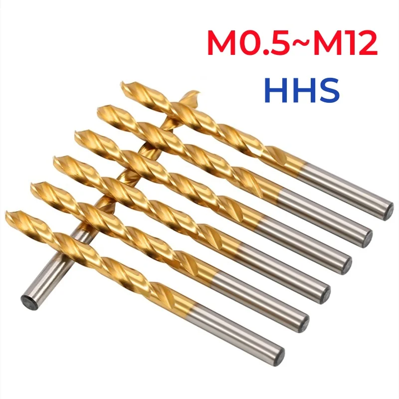 M0.5 ~ M12 티타늄 고속 강철 트위스트 드릴 비트 세트 HSS 도구 세트 금속 드릴링 커터 기계 용 액세서리