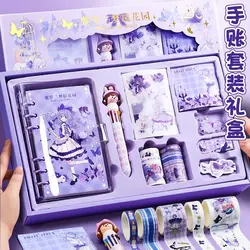 Pocket Book Girls Cute Children Primary School Student Stationery Set Exquisite Gift Box Daily Planner Notebook Fantasy Stickers