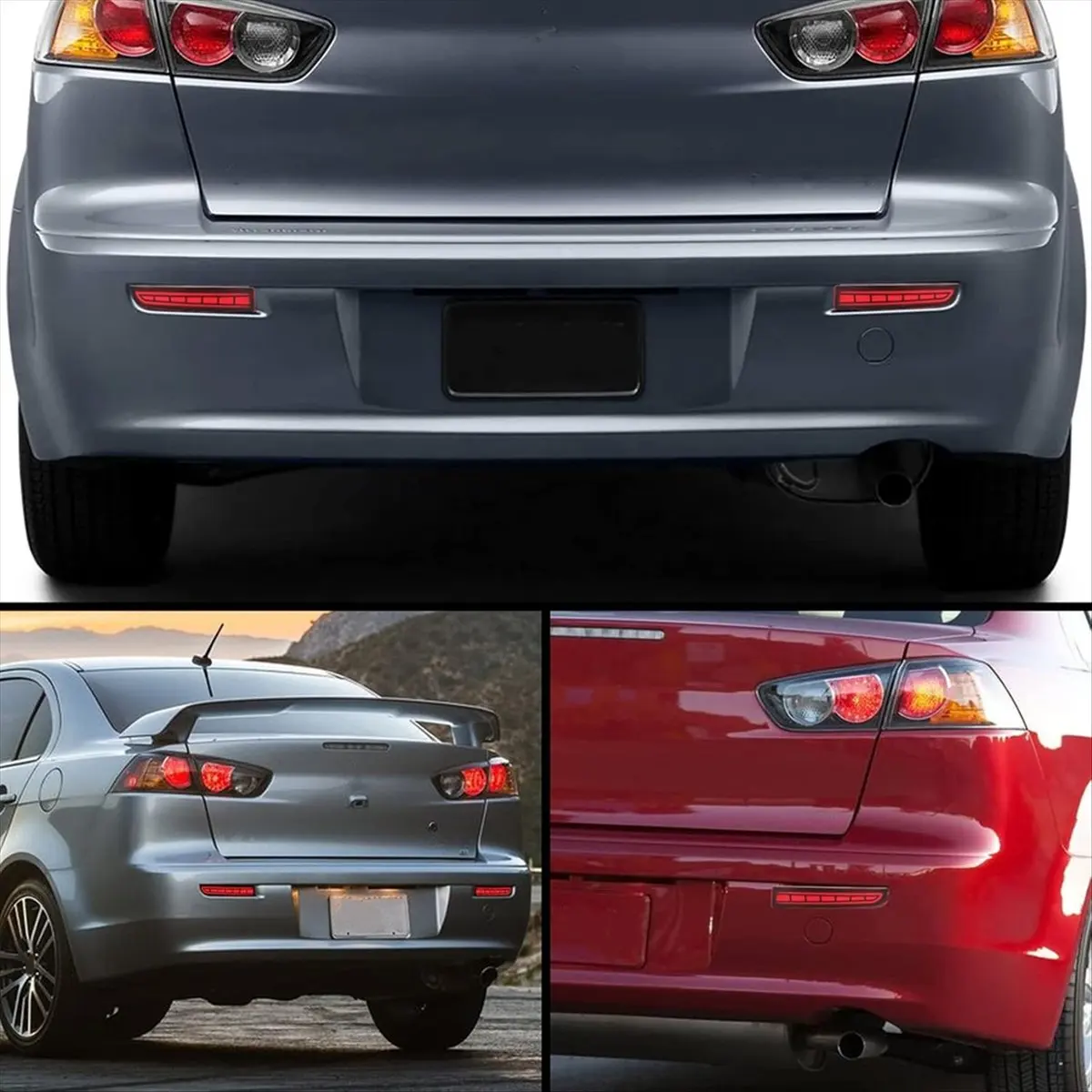 効率的-リアバンパーリフレクターブレーキライトシーケンシャルターンシグナルライト三菱ランサー2008-2017エボリューションx-2011-2012用