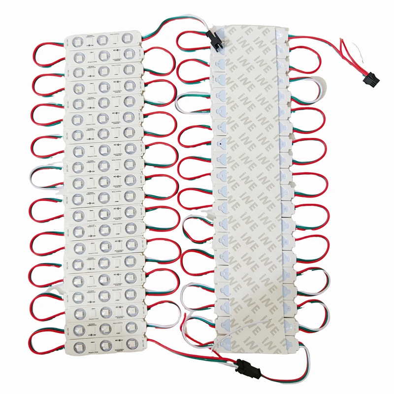 20 قطعة/الوحدة WS2811 IC وحدة حقن RGB كامل اللون 1.5 واط 12 فولت مقاوم للماء الرقمية عنونة LED بكسل وحدة لمتجر راية