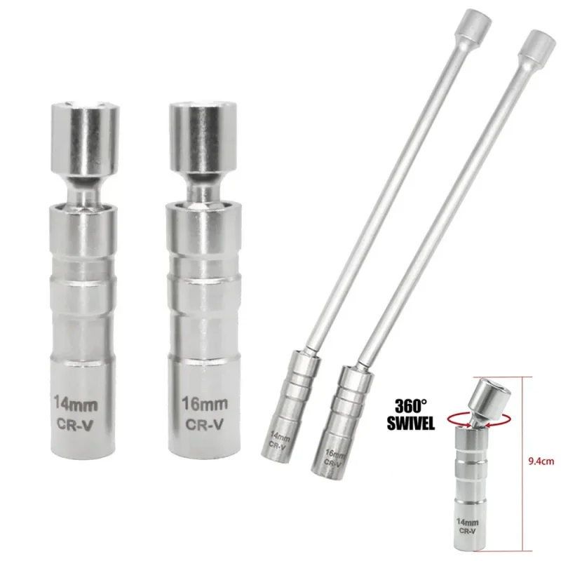 14mm 16mm Narzędzie do demontażu świec zapłonowych Klucz tulejowy magnetyczny 3/8-calowy 12-punktowy klucz obrotowy do świec zapłonowych 16mm Magnes do wyciągania świec zapłonowych