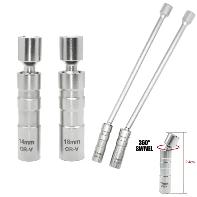 14mm 16mm Narzędzie do demontażu świec zapłonowych Klucz tulejowy magnetyczny 3/8-calowy 12-punktowy klucz obrotowy do świec zapłonowych 16mm Magnes do wyciągania świec zapłonowych